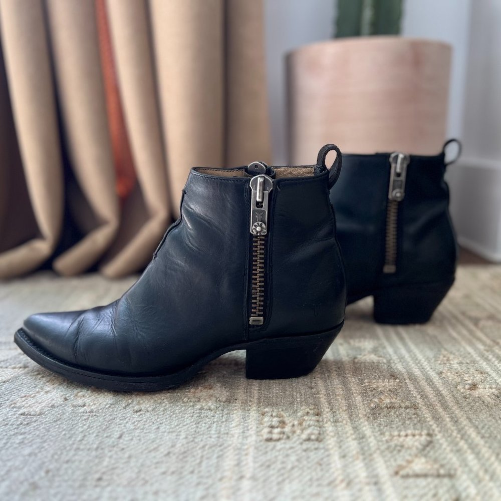 Black Leather Frye Boots